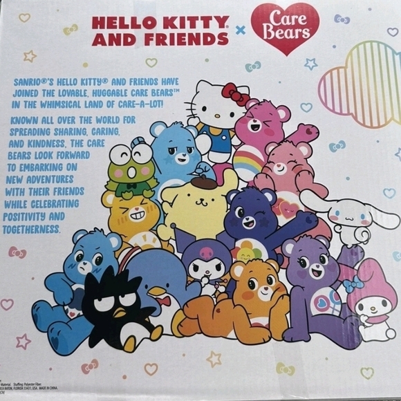 Hello Kitty and Care Bears Plush Duo - Pink and White - Picture 3 of 4